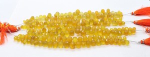 Cuentas de Calcio Amarillo Natural Facetadas en Forma de Lágrima, Tamaño 6x9-9x12MM, Cuentas de Gema Amarilla en Forma de Gota para Fabricación de Joyería, Suministros a Granel de 7 Pulgadas - Product Image 2