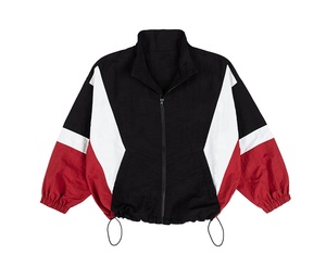 Wholesale <b>Women</b> Vintage Color Block Zipper <b>Jacket</b> <b>Lightweight</b> Casual Windbreaker Custom Logo Fashion Streetwear <b>Women's</b> <b>Jackets</b> - Product Image 1