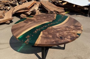 Table de salon en résine écologique artisanale, couleur et taille personnalisées, peinte à la main, forme naturelle - Product Image 2