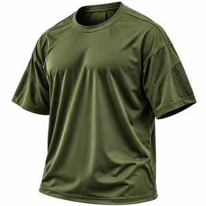 T-shirt décontracté personnalisé pour homme, coupe oversize, 100 % coton épais, anti-plis, col rond tricoté, épaules tombantes, coupe ample - Product Image 2