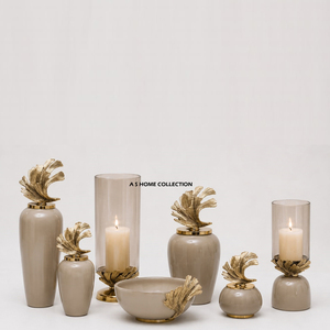 Pot à gingembre le plus cher, de haute qualité, décoré, finition dorée, en aluminium, avec couvercle, pour la décoration de sol. - Product Image 1