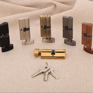Premium 80mm Solid Brass Cylindrical Handle Set Secure Keyed Entry <b>Knob</b> Combination with Multi Key Pack for Luxury Villa - Product Image 6