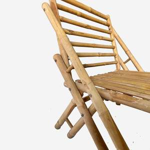 Wholesale Boho Bamboo <b>Folding</b> Chair Solid Back Stable Frame Durable Natural Seating for Indoor Outdoor Furniture OEM ODM - Product Image 6