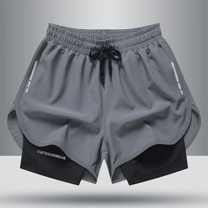 Wholesale Gym <b>Shorts</b> 2 in 1 Polyester Quick Dry Outdoor <b>Compression</b> <b>Shorts</b> Running Fitted <b>Mens</b> Gym <b>Shorts</b> - Product Image 2