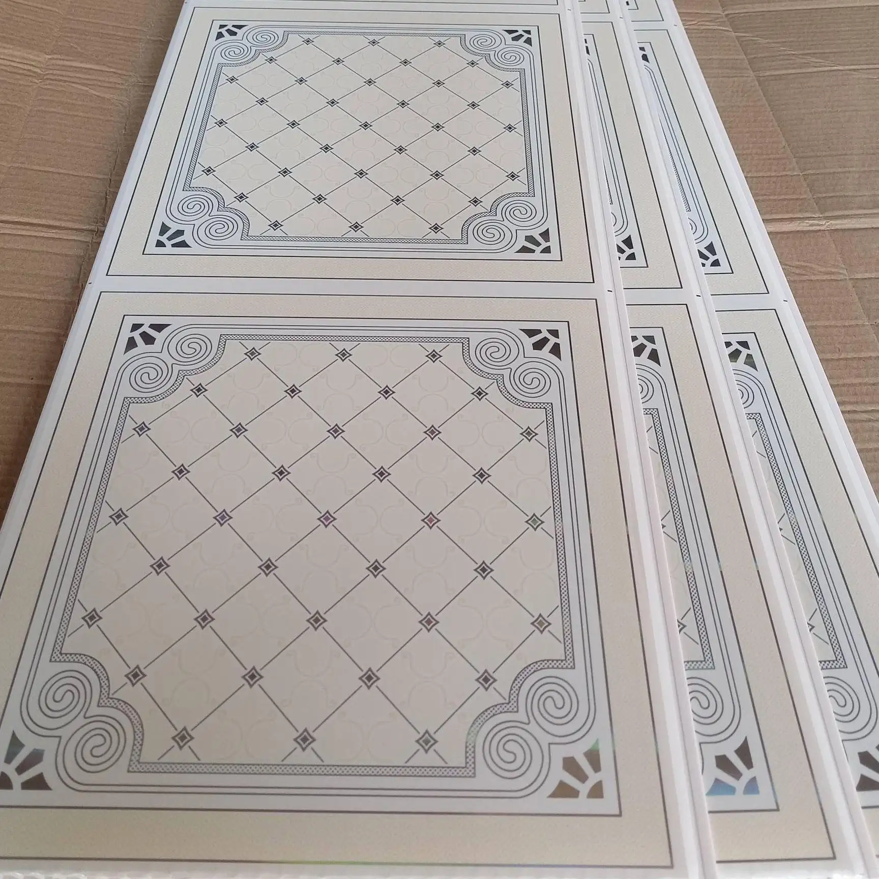 Factory wholesale PVC ceiling tile Suspended wall plate House Building Materials for bathroom TV background board