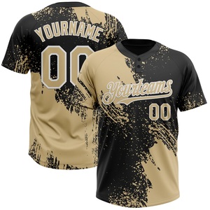 Jersey de Softbol para Mujer en Beige y Negro, de Alto Rendimiento, Absorbente de Humedad, Ropa Deportiva, Personalizable con la Marca del Equipo, Proveedor - Product Image 2