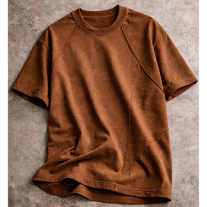 เสื้อยืดโอเวอร์ไซส์พรีเมียม 220 GSM ผ้าคอตตอนผสมสแปนเด็กซ์ ดีไซน์ตัดเย็บแบบดิบ หนา สไตล์สตรีทแวร์ ไม่มีลาย - Product Image 5