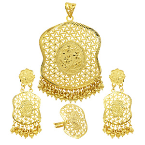 Juego de Colgantes Chapados en Oro de 14K, 18K y 24K al por Mayor, Estilo Etíope, Eritreo, Africano, Turco, Dubái, para Novias Habesha - Product Image 1