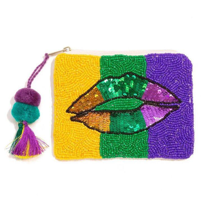 Pochette à monnaie brodée de perles style festival, personnalisée avec perles de verre, cadeaux pour femmes, couture et broderie - Product Image 5