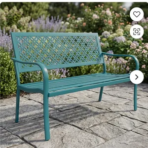 Two Seater Metal Office <b>Sofa</b> <b>Bench</b> with Decorative Backrest and Armrests for Reception Lobby Waiting Area Seating - Product Image 5