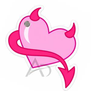 ถาดใส่ขนตาปลอมรูปหัวใจสีชมพูอะคริลิคแบบยั่งยืน Devil heart Lash Tile พร้อมโลโก้สั่งทำ OEM - Product Image 1