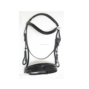 Brida de caballo de cuero inglés de alta calidad, manivela, suave, acolchada, de cuero - Product Image 1