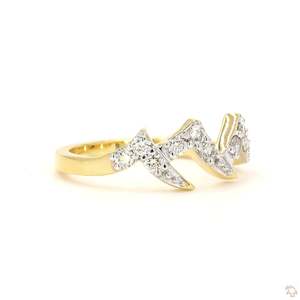 Designer diamond <b>crown</b> chevron open <b>ring</b> with brilliant round stones premium luxury fashion fine jewelry collection - Product Image 6