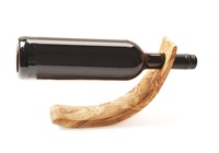Support à vin individuel Intercraft OBH28 en bois d'olivier massif, naturel, élégant et vintage, écologique, fabriqué au TN pour seaux à glace