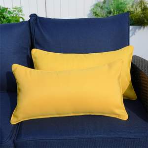 Juego de 2 Cojines Lumbares y de Asiento Amarillo Brillante de 11.81" X 21.65" X 6.1" Modelo D0100H50NET Hechos de Tela de Poliéster - Product Image 2