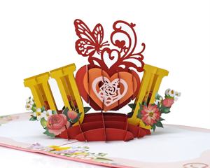 Cadeau personnalisé pour la Saint-Valentin avec carte de vœux 3D pop-up pour la Saint-Valentin pour dire Je t'aime - Product Image 2