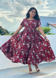 Vestido Maxi de Algodón Pretty Cotton, Vestido Maxi Happy Days, Vestido de Algodón Suave y Sencillo, Vestido Maxi Easy Grace, Vestido de Algodón con Corte Ajustado y Elegante - Product Image 4