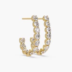 Modernos Pendientes de Aro con Diamantes de Laboratorio en Oro de 14K, Corte Brillante, 2.70CT, 20mm, Claridad EF+, Engaste de Garras, Certificación IGI, Joyería de Lujo - Product Image 4