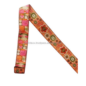 Sangle de sangle Jacquard de style ethnique vintage en différentes couleurs tissé ruban de tricot en polyester pour accessoires de vêtement sangles de sac - Product Image 2