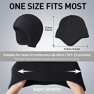 Bonnet cagoule unisexe noir côtelé premium le plus vendu, doublé polaire, chaud et extensible, idéal pour les sports de plein air, vente en gros OEM - Product Image 6