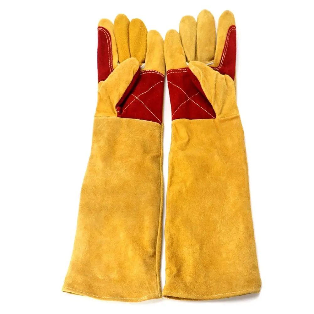Long Sleeves Welding Safety Gloves Stitching Welders Wood Burners Accessories Gloves Heat Resistant Stove Fire Gloves