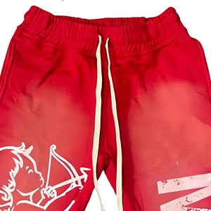 Pantalones Deportivos Negros Moto con Estampado de Cupido, Cintura Elástica con Cordón, Joggers Casuales para Hombre, Ropa de Otoño - Product Image 5