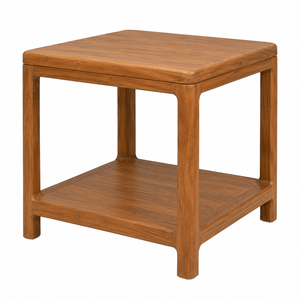 Teak <b>Square</b> Dining <b>Table</b> Open Shelf Scandinavian Modern Design Eco-Friendly Durable 2-Seater Stable Hotel Dining Room Furniture - Product Image 2