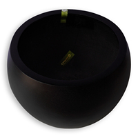 Pot Tanaman Bulat Hamilton 49 Black Fiberstone 49x49x38.5cm Ukuran Sedang, Tahan Cuaca, untuk Dalam & Luar Ruangan, Buatan Vietnam