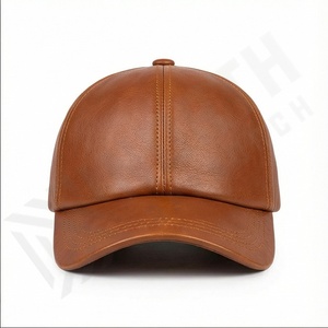 Casquettes de baseball en cuir de luxe noir jais chapeaux de vol réglables en peau de mouton décontractés chapeau de couvre-chef unisexe - Product Image 2