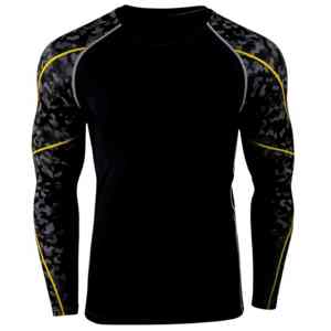 Chemises de compression pour hommes, écologiques, pour la gym et le fitness, en polyester et coton, séchage rapide, respirantes, manches longues, tailles et couleurs personnalisables - Product Image 2