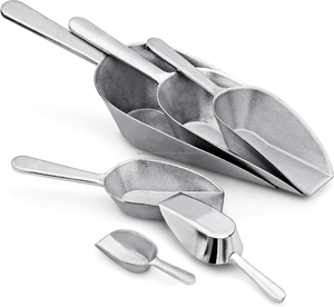 Wholsale Eco-Friendly Durable Utility Scoop Flat Bottom Design 10ml Capacity Metal Handle Ice Food - Product Image 4