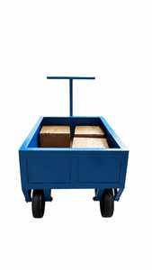 Blue Steel Hand Cart Utility <b>Trolley</b> Two Wheel Cargo Carrier for Warehouse Factory Moving - Product Image 4