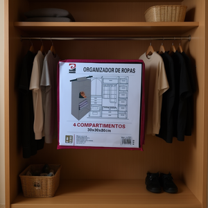 Organisateur de placard suspendu à quatre niveaux 30x30x80 avec d'excellentes fonctionnalités d'organisation - Product Image 2