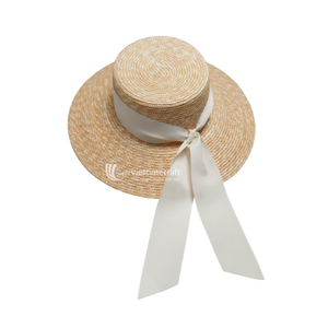 Women Hand Embroidery Y2K Wide Brim Boater <b>Straw</b> <b>Hat</b> with Ribbon Bowknot for Beach Travel Outdoor - Product Image 1