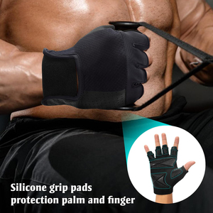 Gants de sport en cuir ultra-respirants à demi-doigts, adhérence maximale, paume antidérapante pour le cyclisme, la gym et les activités de plein air (unisexe) - Product Image 5