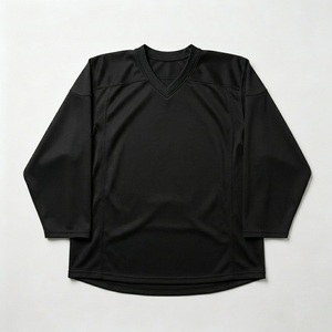 เสื้อฮอกกี้น้ำแข็งแขนยาวสีดำ คอวี สำหรับทุกเพศ ใส่เล่นกีฬา ปรับแต่งได้ตามต้องการ ระบายอากาศได้ดี ราคาขายส่ง - Product Image 1
