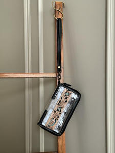 Cartera de mano transparente para mujer, monedero de cuero de moda Vintage con herramientas manuales, nuevo diseño RFID, Mini monedero para mujer - Product Image 5