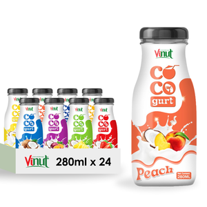 Vinut 280ml Boisson à la pêche et au coco OEM ODM Marque privée Fournisseur en gros Halal Casher Certifié ISO Sans yaourt - Product Image 1