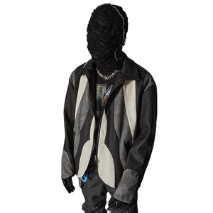 Automne hiver hommes haute rue Style laine manteaux élégant lâche revers fourrure décoration haute qualité Patchwork PU cuir vestes - Product Image 4