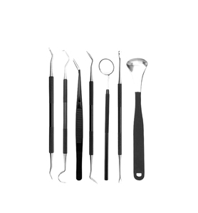 Kit de 7 outils dentaires en acier inoxydable, outils de nettoyage dentaire, grattoir à dents, ensemble d'hygiène dentaire, équipement dentaire - Product Image 4
