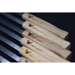 Set di 16 Spiedini Brasiliani per Barbecue G F, Bastoncini per Kabob in Acciaio Inox da 17 Pollici con Lame Piatte e Manici in Legno Duro, Utensili per BBQ Riutilizzabili - Product Image 3