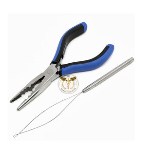 Stainless Steel Hair Extension Pliers and <b>Threading</b> Loop <b>Tool</b> for Micro Ring & Bead Extensions - Product Image 2