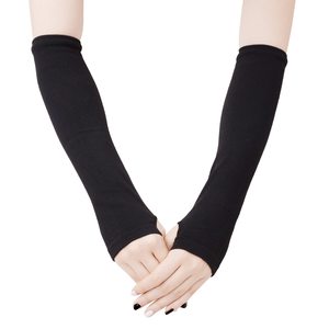 Men Black Lightweight Sweat-Wicking Knitted Arm Sleeves Anti-Uv Protection for Adults Viscose Polyester Material Seamless Design - Product Image 3
