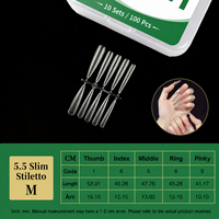 Boîte de 300 faux ongles professionnels en PMMA, longs et à couverture complète, pour extension, qualité stable, matériel de pratique de manucure