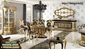 ชุดโต๊ะอาหารดีไซน์หรูหราสไตล์โมเดิร์น ผลิตจากไม้สักคุณภาพสูง ทนทาน ขนาดสั่งทำได้ สีดำ - Product Image 6