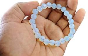 Bracelet rond en opalite Feng Shui fait main pour hommes et femmes, perles rondes de 8 à 10 mm, bijoux de mode énergétiques - Product Image 6