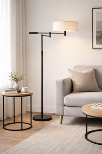 Lámpara de Pie LED de Metal Forjado con Pantalla de Tela para Interiores, Altura Ajustable, Diseño Minimalista para Sala de Estar, Venta Caliente, Envío Directo - Product Image 2