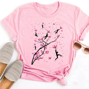 T-shirts pour femmes à imprimé floral, décontractés, respirants, doux, à manches courtes, amples, confortables, imprimés, pour l'été - Product Image 1