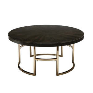 Table basse ronde décorative en fer forgé noir, faite à la main, pour la maison et le jardin, en promotion - Product Image 1