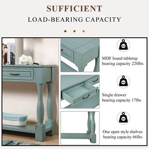 Consolle da 63 Pollici Facile da Montare con 3 Cassetti e 1 Ripiano Inferiore in Legno Extra Spesso per Ingresso, Corridoio o Uso come Tavolino da Divano - Product Image 6